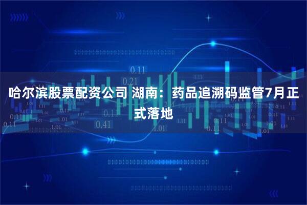 哈尔滨股票配资公司 湖南：药品追溯码监管7月正式落地